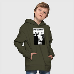 Толстовка оверсайз детская Depeche mode all, цвет: хаки — фото 2