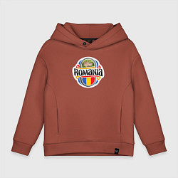 Толстовка оверсайз детская Румыния, цвет: кирпичный