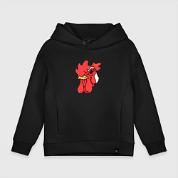 Толстовка оверсайз детская Хотлайн Майами - маска петуха, цвет: черный