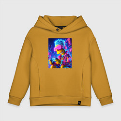 Толстовка оверсайз детская Bart Simpson esports player - neon glow, цвет: горчичный
