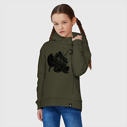 Толстовка оверсайз детская Только смелым покоряются моря, цвет: хаки — фото 2