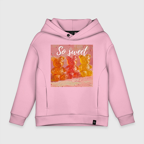 Детское худи оверсайз Сладкие мишки / Светло-розовый – фото 1