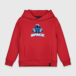 Толстовка оверсайз детская Space man, цвет: красный
