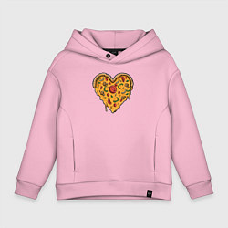 Толстовка оверсайз детская Pizza heart, цвет: светло-розовый