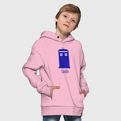 Толстовка оверсайз детская Tardis - London, цвет: светло-розовый — фото 2
