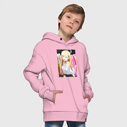 Толстовка оверсайз детская Эта фарфоровая кукла влюбилась, цвет: светло-розовый — фото 2