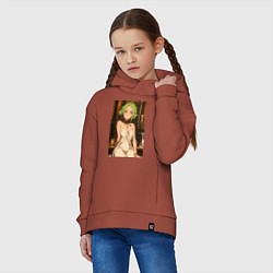 Толстовка оверсайз детская Реинкарнация безработного Сильфиетта вечернее плат, цвет: кирпичный — фото 2