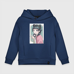 Толстовка оверсайз детская Монолог фармацевта Маомао чиби, цвет: тёмно-синий