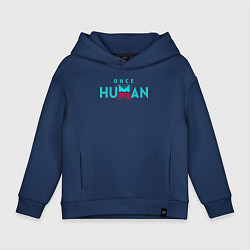 Толстовка оверсайз детская Once human logo, цвет: тёмно-синий