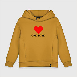 Толстовка оверсайз детская One - love, цвет: горчичный