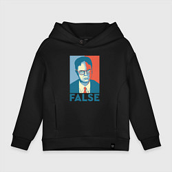 Толстовка оверсайз детская Dwight false - офис, цвет: черный