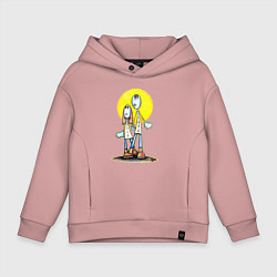 Толстовка оверсайз детская Чудики, цвет: пыльно-розовый