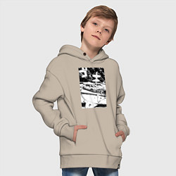 Толстовка оверсайз детская Автогонки, цвет: миндальный — фото 2