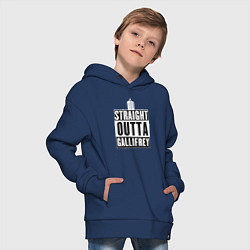 Толстовка оверсайз детская Straight outta gallifrey, цвет: тёмно-синий — фото 2