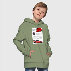 Толстовка оверсайз детская Honda nsx, цвет: авокадо — фото 2