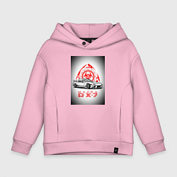 Толстовка оверсайз детская Mazda rx-7 автомобиль, цвет: светло-розовый