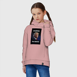 Толстовка оверсайз детская Мем трамп после покушения с ухом: снайпер ты лопух, цвет: пыльно-розовый — фото 2