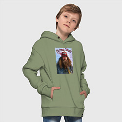 Толстовка оверсайз детская Форест Гамп - Том Хэнкс, цвет: авокадо — фото 2