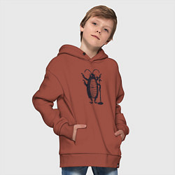 Толстовка оверсайз детская Тараканчик певец, цвет: кирпичный — фото 2