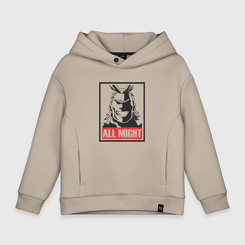 Детское худи оверсайз Моя геройская академия All Might / Миндальный – фото 1