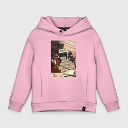 Толстовка оверсайз детская Музыка эстетика, цвет: светло-розовый