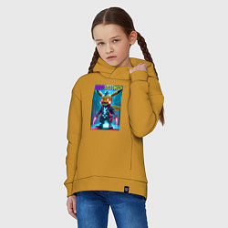 Толстовка оверсайз детская Cyber Pikachu - happy halloween, цвет: горчичный — фото 2