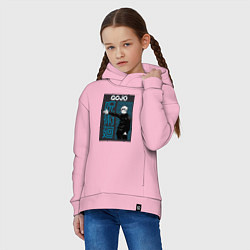 Толстовка оверсайз детская Магическая битва Годжо Сатору ручной пистолет, цвет: светло-розовый — фото 2