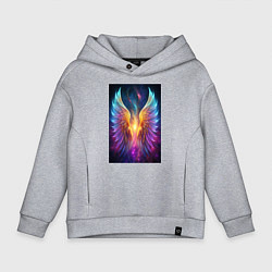 Толстовка оверсайз детская Взмах крыльев, цвет: меланж