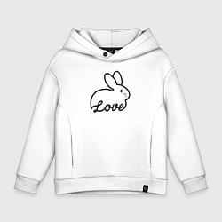 Толстовка оверсайз детская Bunny lover, цвет: белый