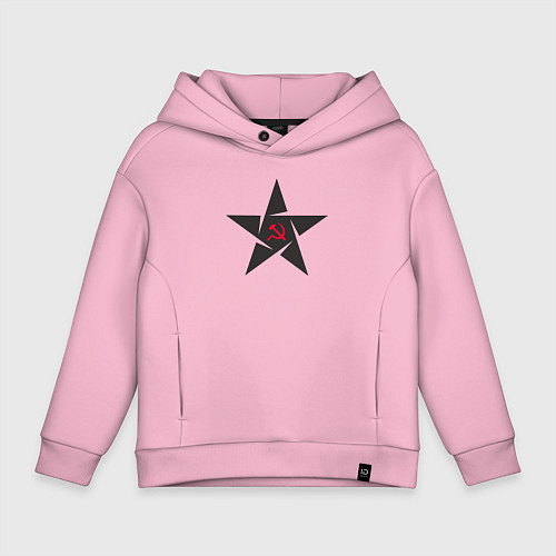 Детское худи оверсайз Black star USSR / Светло-розовый – фото 1