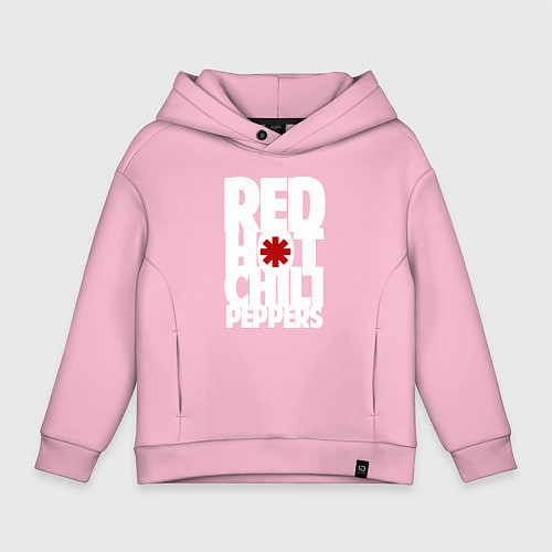 Детское худи оверсайз RHCP - title and logo / Светло-розовый – фото 1