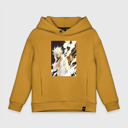 Детское худи оверсайз Ван-Пис Луффи джойбой / Горчичный – фото 1