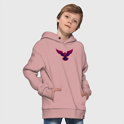 Толстовка оверсайз детская Hawk, цвет: пыльно-розовый — фото 2