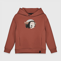 Толстовка оверсайз детская Панда спит на ветке, цвет: кирпичный