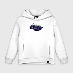 Толстовка оверсайз детская Космическое плавание, цвет: белый