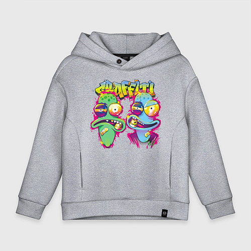 Детское худи оверсайз Terry and Korvo Graffiti / Меланж – фото 1