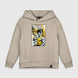 Толстовка оверсайз детская Выход дракона - Брюс Ли, цвет: миндальный