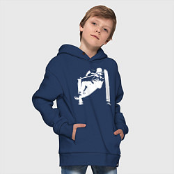 Толстовка оверсайз детская Толстовка Street Workout - Выход Силой White, цвет: тёмно-синий — фото 2