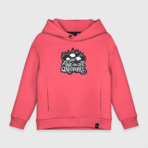 Детское худи оверсайз Мы все мечтатели / Коралловый – фото 1