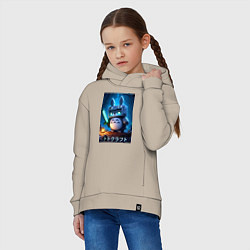Толстовка оверсайз детская Totoro and Minecraft - collaboration, цвет: миндальный — фото 2