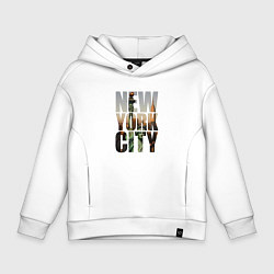 Толстовка оверсайз детская New York city big room, цвет: белый