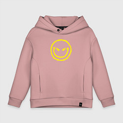Толстовка оверсайз детская Evil smile, цвет: пыльно-розовый