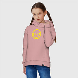 Толстовка оверсайз детская Evil smile, цвет: пыльно-розовый — фото 2
