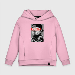 Толстовка оверсайз детская Линкольн - Америка, цвет: светло-розовый