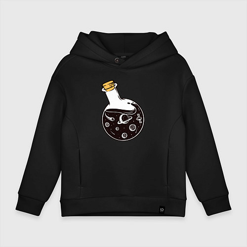 Детское худи оверсайз Space in a bottle / Черный – фото 1