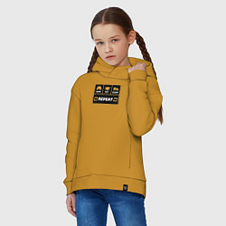 Толстовка оверсайз детская Еда сон игра, цвет: горчичный — фото 2