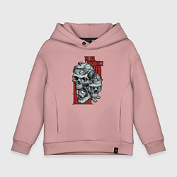 Толстовка оверсайз детская The evil within 2 skulls, цвет: пыльно-розовый