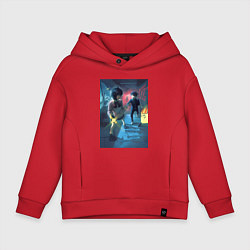 Толстовка оверсайз детская Дандадан: Момо Аясэ, цвет: красный