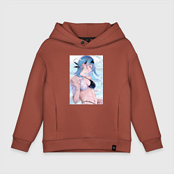 Толстовка оверсайз детская Геншин Эола Лоуренс, цвет: кирпичный