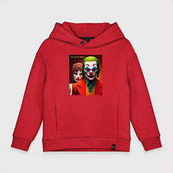 Толстовка оверсайз детская Joker and Minecraft - collaboration, цвет: красный